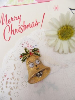 画像1: JJ Christmas Bell Brooch