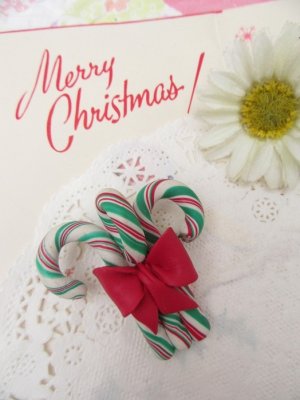 画像1: Candy cane Bouquet Pin