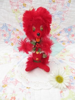 画像1: Velvet Christmas Poodle Red