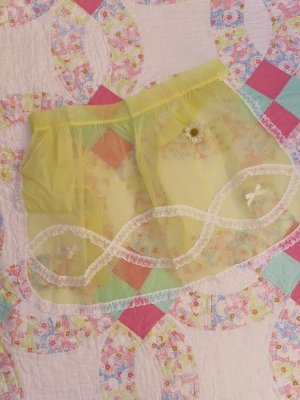 画像1: Organdy Apron Pin dot Yellow