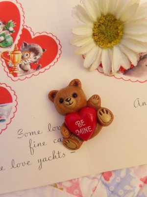 画像1: Be Mine Bear Brown Pin