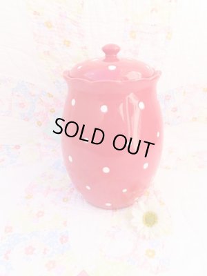 画像1: Polka Dot Cookie Jar Red