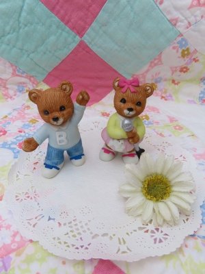 画像1: Rock&Roll Twin Bear Figurine