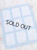 Baby Embroider Quilt Gingham Blue 