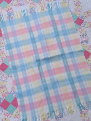 画像1: Pastel Check Acrylic Blanket