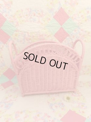 画像1: Wicker Magazine Rack Pink