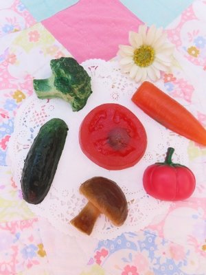 画像1: Cut Vegetable Magnet Set