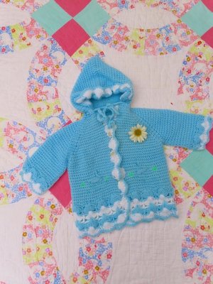 画像1: Baby Knit Cardigan Blue