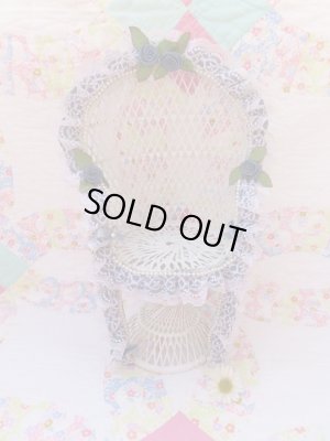 画像1: Wicker Doll Peacock Chair Blue