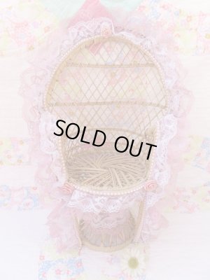 画像1: Wicker Doll Peacock Chair Pink