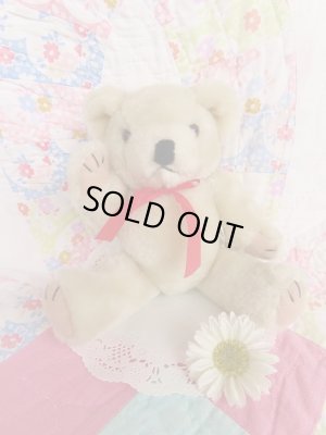 画像1: Red Bow Teddy Bear S