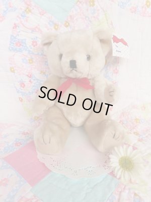 画像1: Red Bow Teddy Bear M