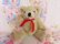 画像2: Red Bow Teddy Bear S