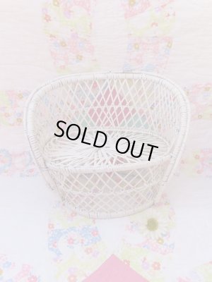 画像1: Wicker Doll Bench White