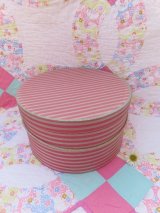 Pink×White Stripe Hat Box