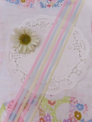 画像1: Pastel Thin Stripe Ribbon