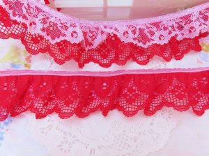 画像3: W Lace Red×White