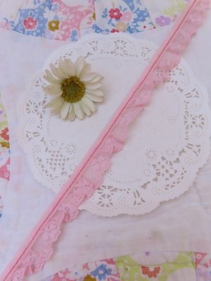 画像1: Ruffle Lace Trim Pink