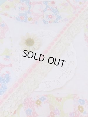 画像1: Frill Lace & Pink Ribbon Trim