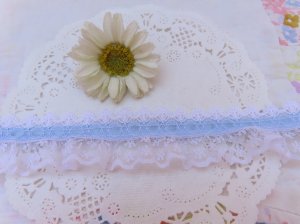 画像2: Frill Lace & Blue Ribbon Trim