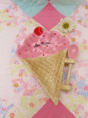 画像1: Sprinkle Ice Cream Dish Pink 