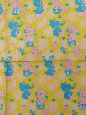 画像1: Wrapping Paper Baby Animal Yellow