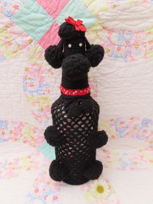 画像1: Bottle Cover Poodle Black L