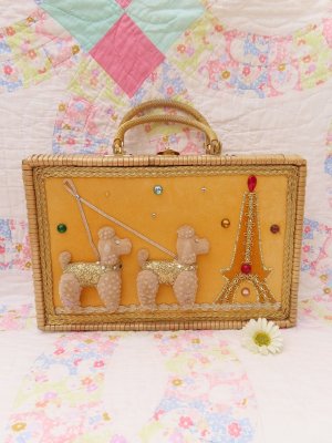 画像1: French Poodle Wicker Purse