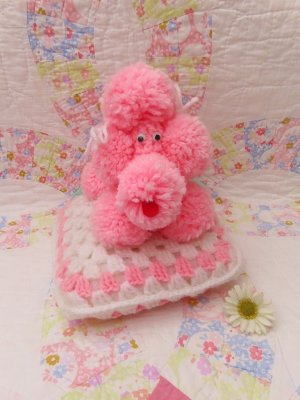 画像1: Cushion on Poodle Pink