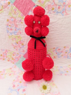 画像1: Bottle Cover Poodle Red