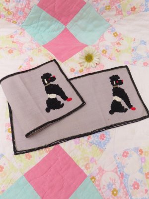 画像1: Poodle Cocktail Napkin Gray