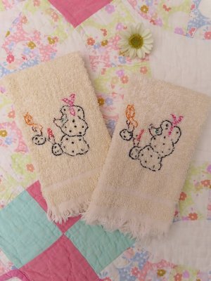 画像1: Poodle Fingertip Towel Cream