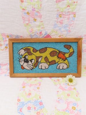 画像1: Gravel Art Tiger Cat Wall Hanging