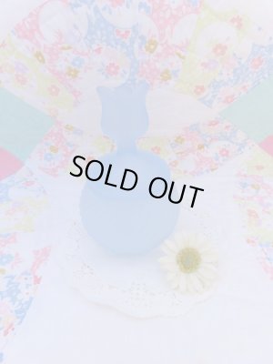 画像1: Frosted Glass Tulip Jar Blue