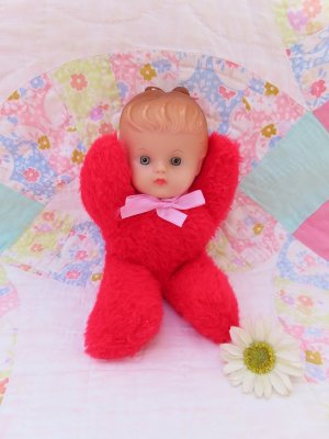 画像1: Ponytail Baby Girl Red