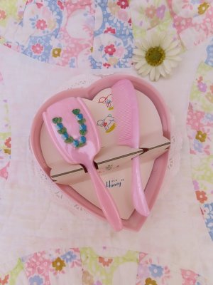画像1: Baby Brush Set Heart Pink