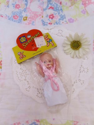 画像1: Mini Plastic Baby Doll Pink