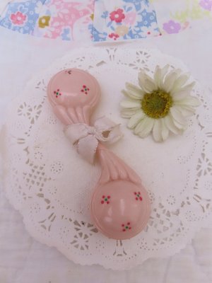 画像1: Pink Flower Paint Rattle