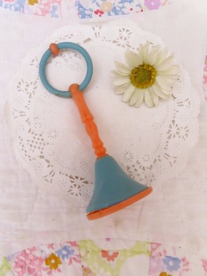 画像1: Hand Bell Rattle Pink×Blue