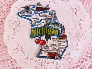 画像2: Michigan State Map Magnet