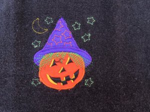 画像4: Jack-o-Lantern Applique Towel Black