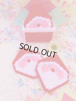 画像1: Plastic Canvas Santa Coaster