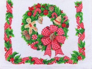画像3: Christmas Wreath Kitchen Towel