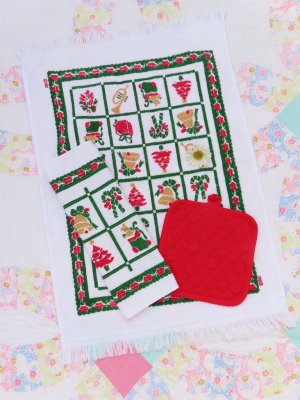 画像1: Christmas Panel Print Towel Set