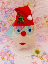 Brandy Glass Santa Candy Pot