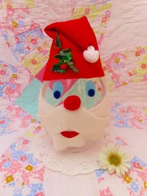 画像1: Brandy Glass Santa Candy Pot