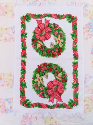画像2: Christmas Wreath Kitchen Towel