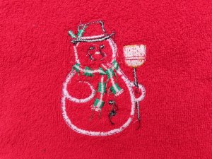 画像6: Snowman Applique Towel Red