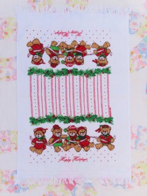 画像2: Christmas Teddy Bear Kitchen Towel