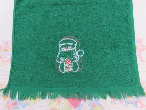 画像4: Santa Applique Hand Towel Green